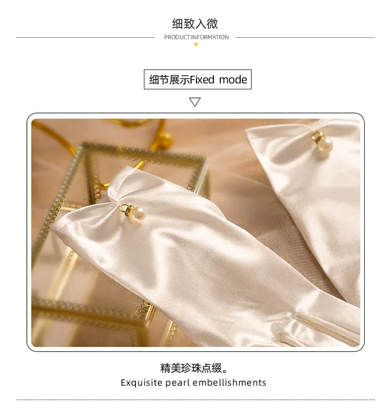 2025 Elegant Bridal Five Finger Performance Lolita JK Full Finger Gloves Pearl Women Wedding Gloves Korean Driving Mittens