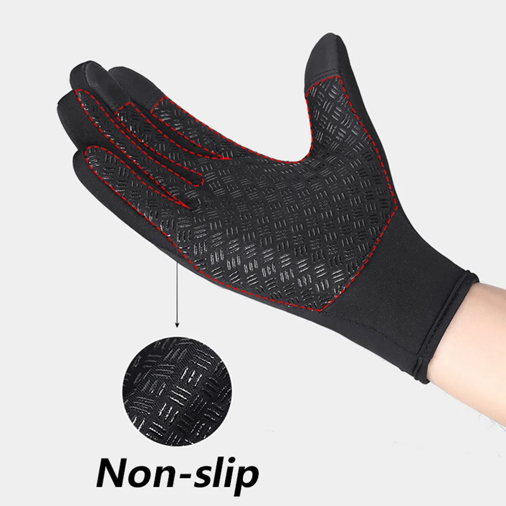 Windproof Warm Gloves For Winter Anti Slip Silicon Touch Screen Full Finger Cold-proof Bicycle Cycling Touchscreen Sport Gloves