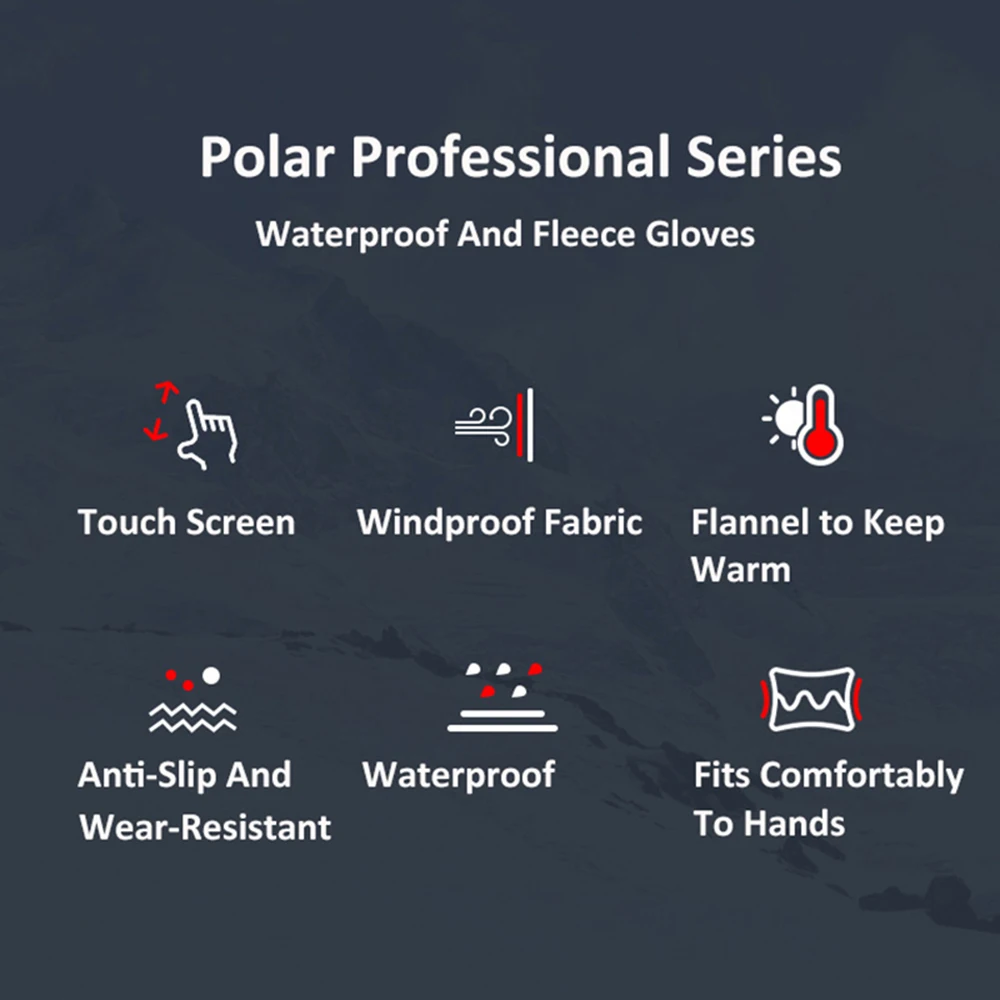 Windproof Warm Gloves For Winter Anti Slip Silicon Touch Screen Full Finger Cold-proof Bicycle Cycling Touchscreen Sport Gloves