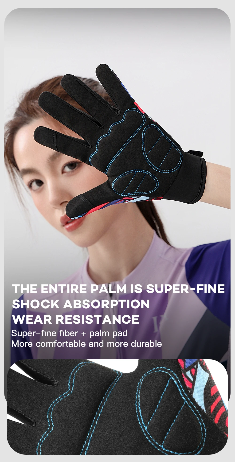 Riding Gloves Road Bikes Shock-Absorbing Anti Slip Wear-Resistant Touch Screen Sports Mountain Bike Gloves Halloween Gift Gloves