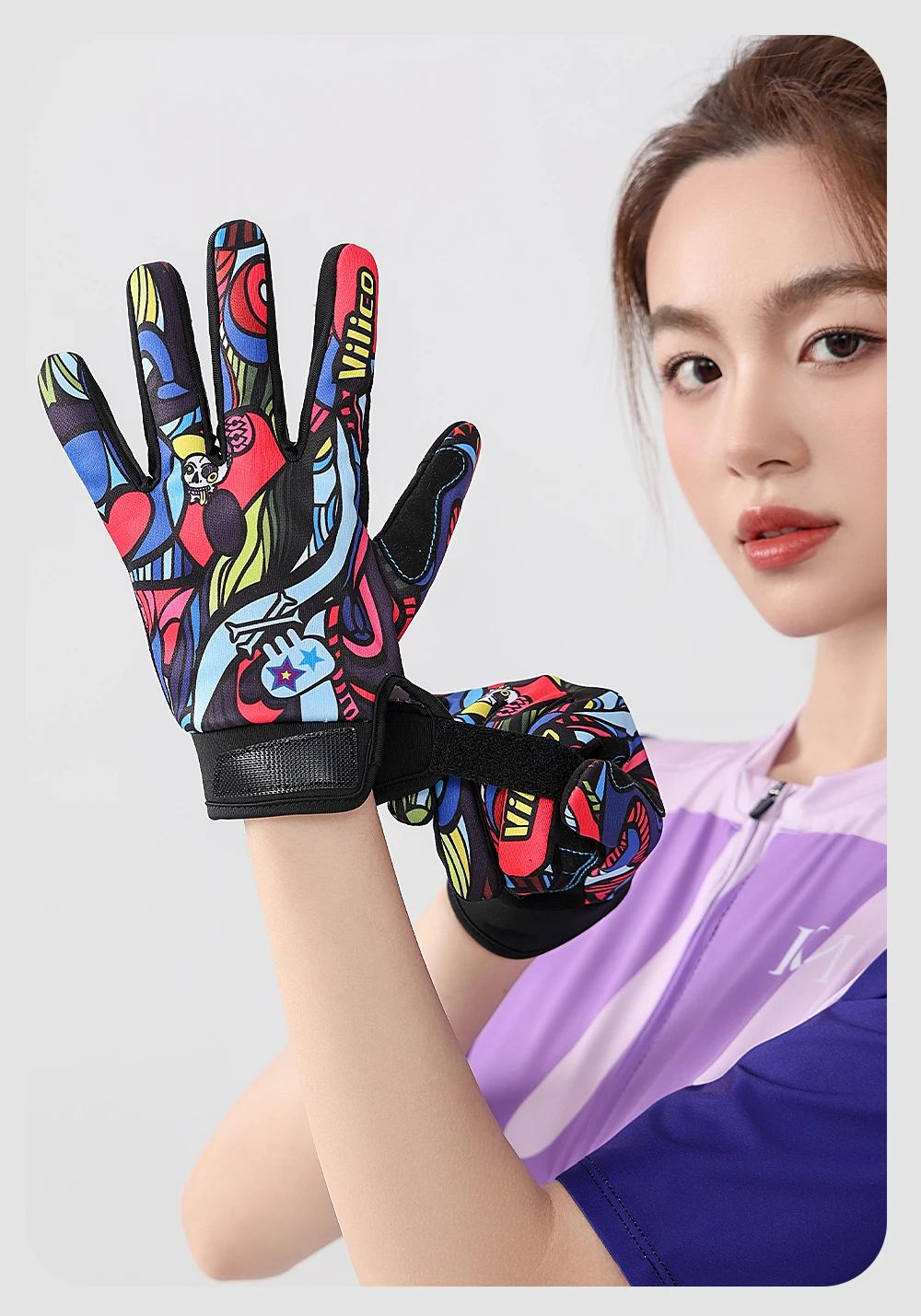 Riding Gloves Road Bikes Shock-Absorbing Anti Slip Wear-Resistant Touch Screen Sports Mountain Bike Gloves Halloween Gift Gloves