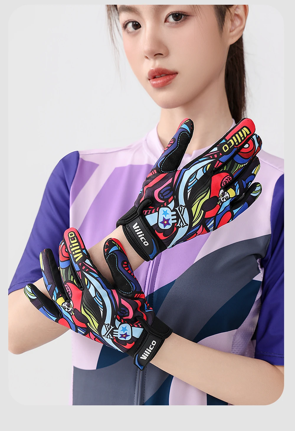 Riding Gloves Road Bikes Shock-Absorbing Anti Slip Wear-Resistant Touch Screen Sports Mountain Bike Gloves Halloween Gift Gloves