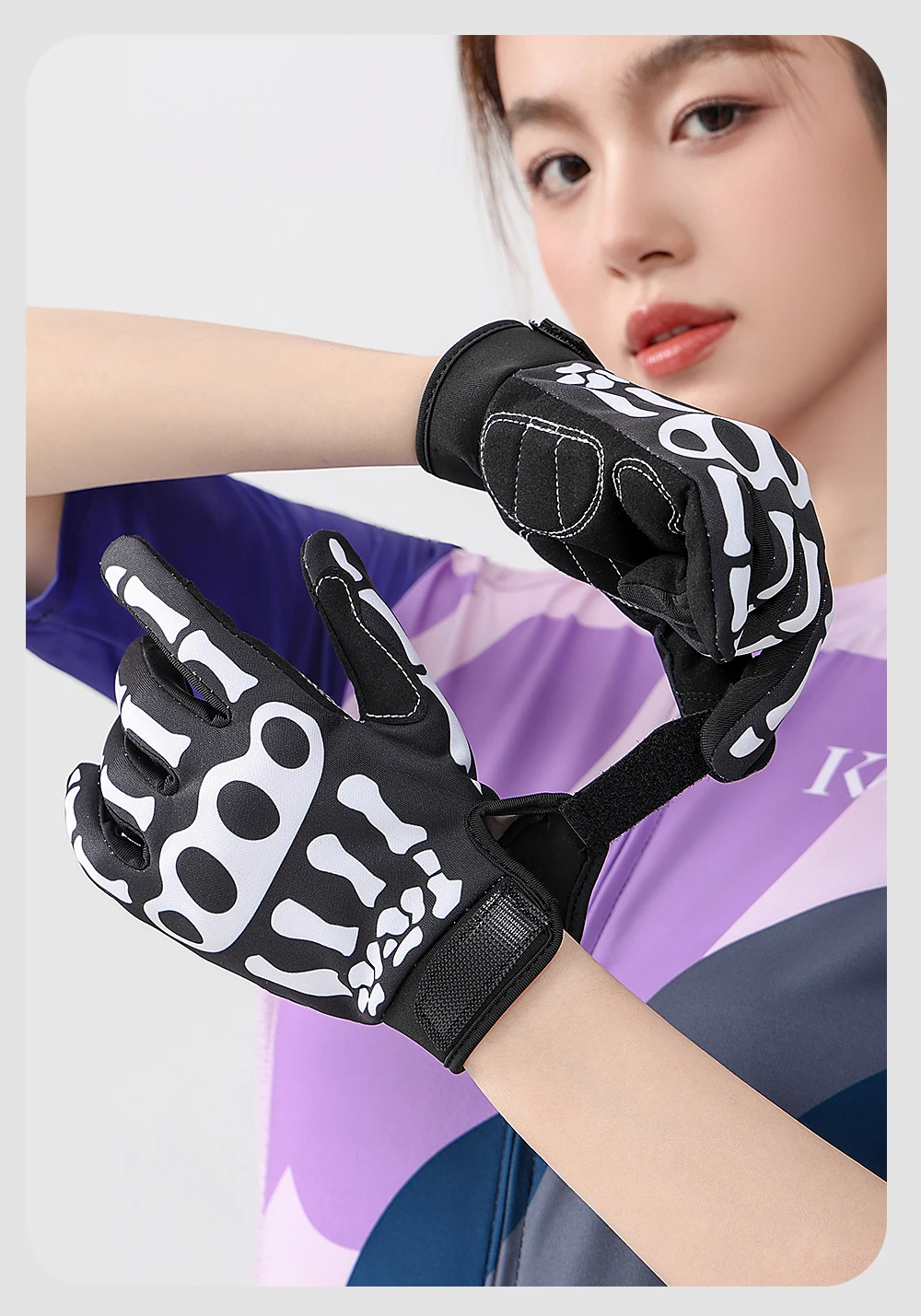 Riding Gloves Road Bikes Shock-Absorbing Anti Slip Wear-Resistant Touch Screen Sports Mountain Bike Gloves Halloween Gift Gloves