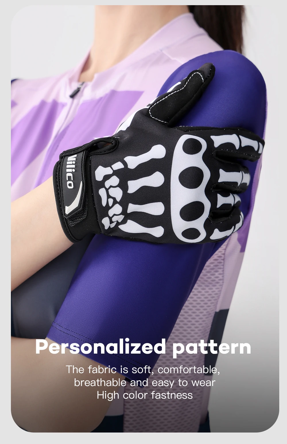 Riding Gloves Road Bikes Shock-Absorbing Anti Slip Wear-Resistant Touch Screen Sports Mountain Bike Gloves Halloween Gift Gloves