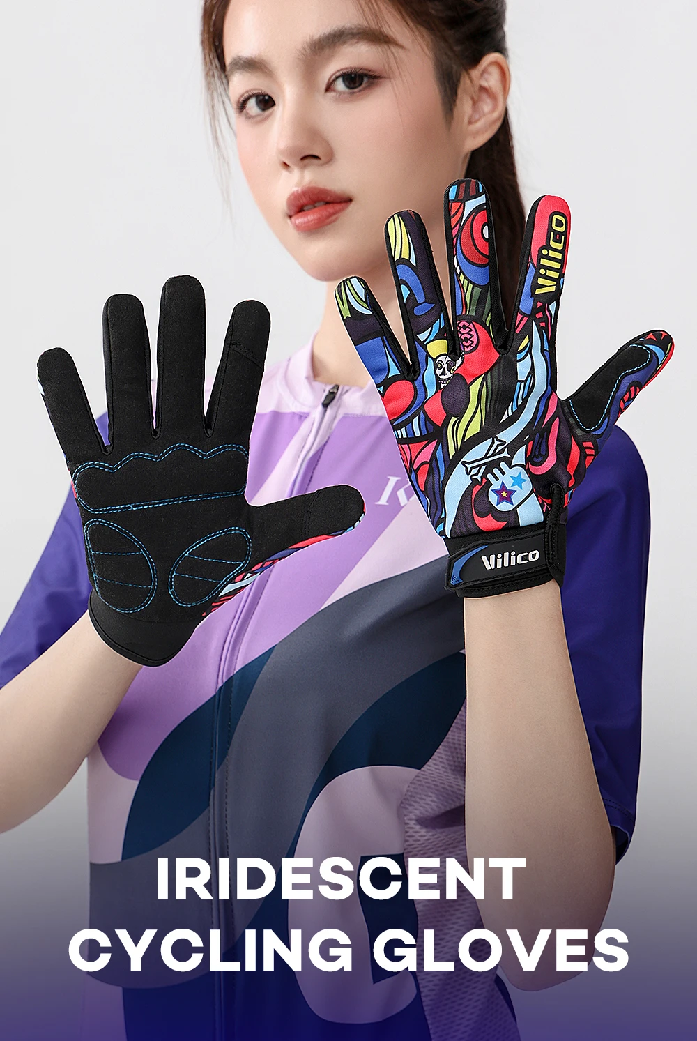 Riding Gloves Road Bikes Shock-Absorbing Anti Slip Wear-Resistant Touch Screen Sports Mountain Bike Gloves Halloween Gift Gloves