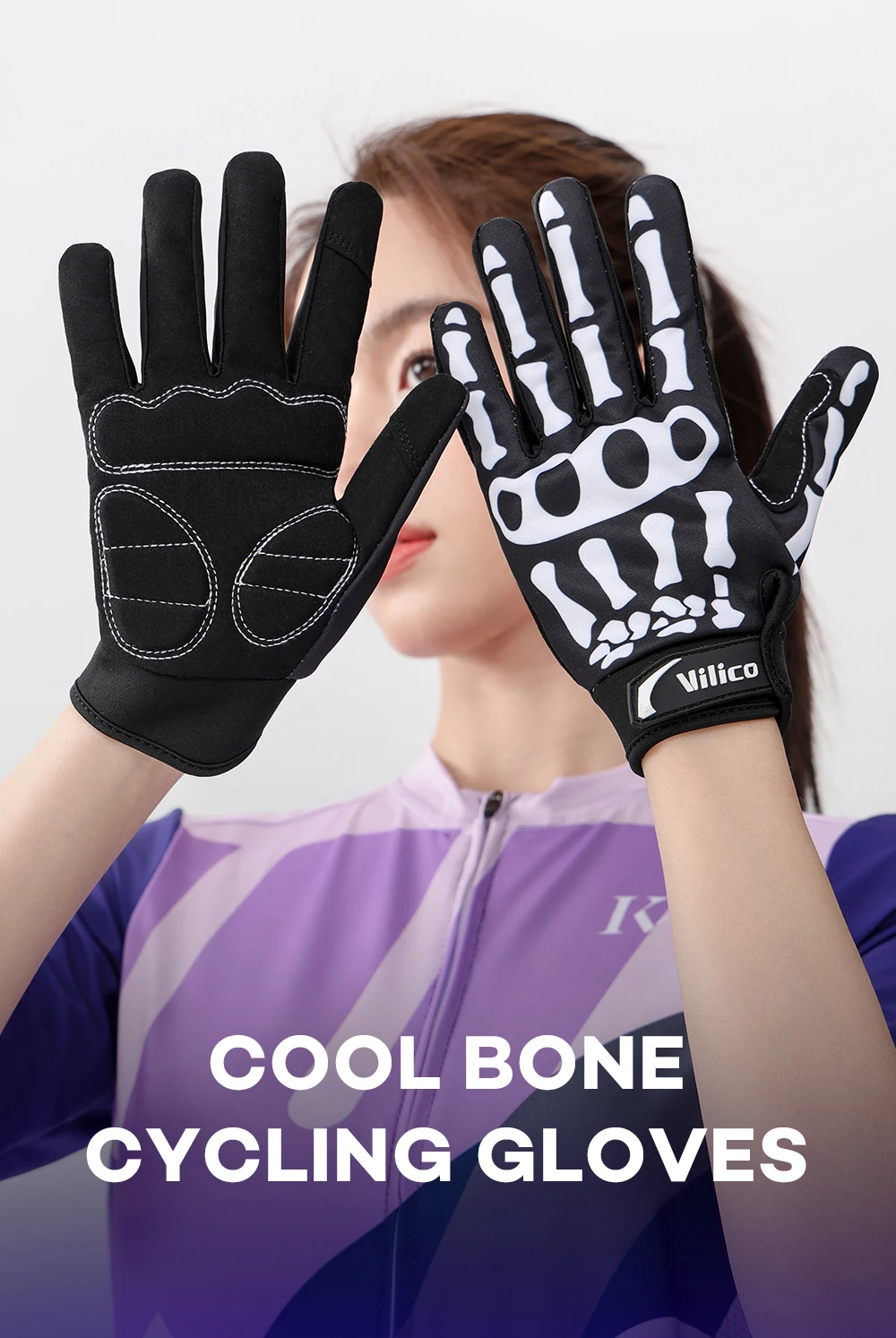 Riding Gloves Road Bikes Shock-Absorbing Anti Slip Wear-Resistant Touch Screen Sports Mountain Bike Gloves Halloween Gift Gloves