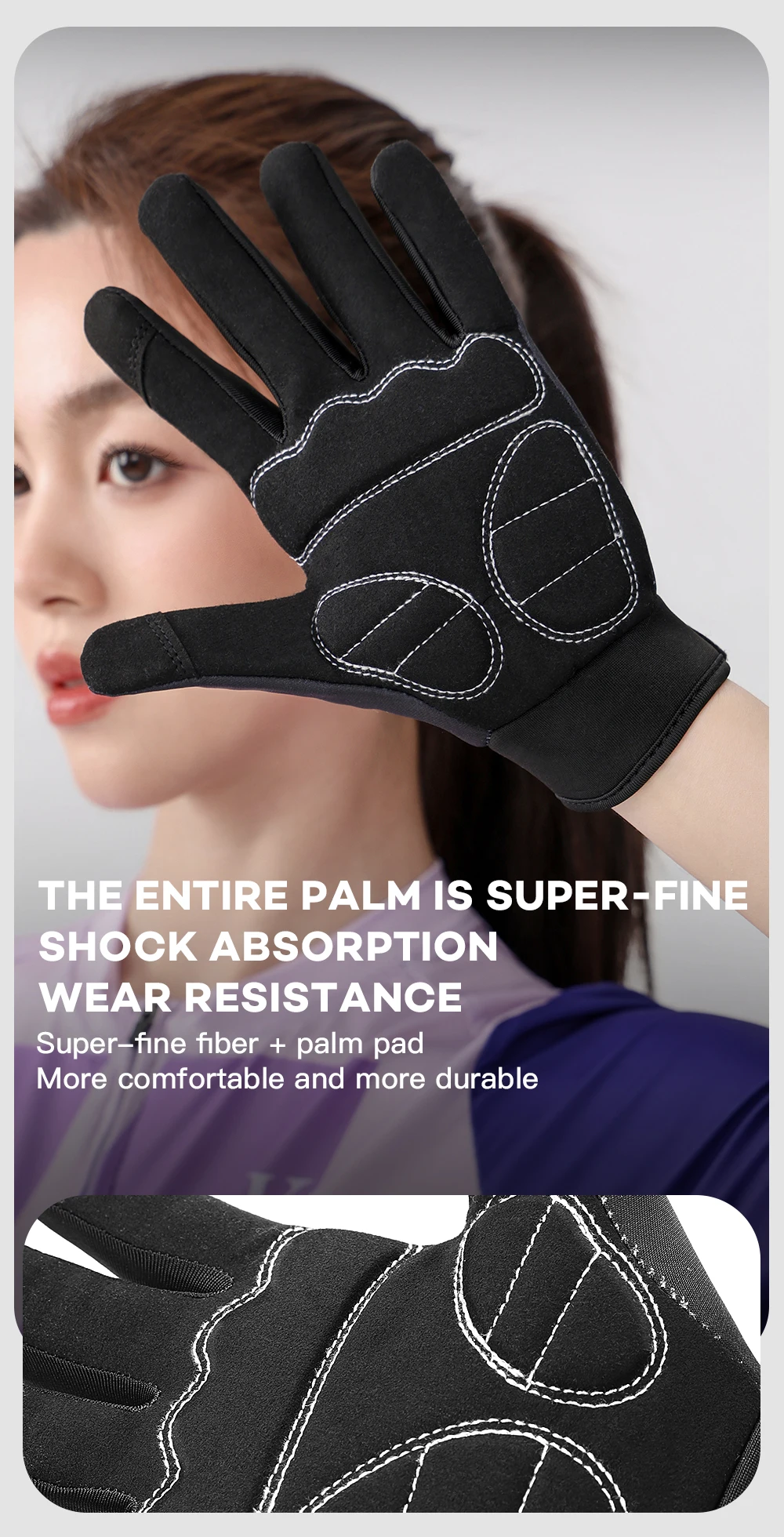 Riding Gloves Road Bikes Shock-Absorbing Anti Slip Wear-Resistant Touch Screen Sports Mountain Bike Gloves Halloween Gift Gloves