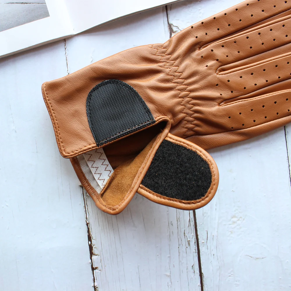 Spring New Men's and Women's Sheepskin Gloves Touch Screen Single Thin Leather Gloves Sports Golf Driver Driving Gloves