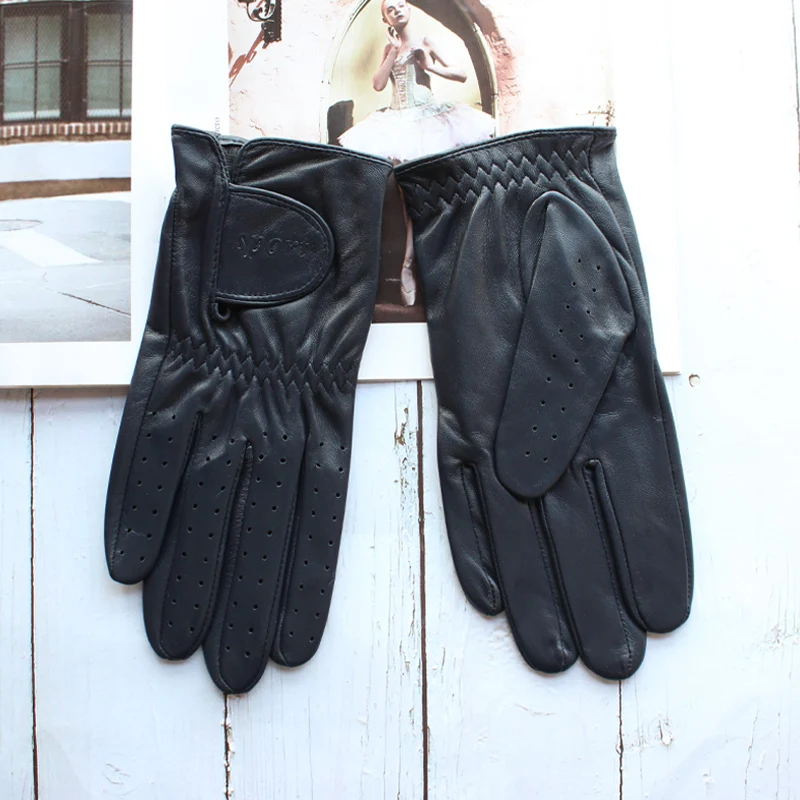 Spring New Men's and Women's Sheepskin Gloves Touch Screen Single Thin Leather Gloves Sports Golf Driver Driving Gloves