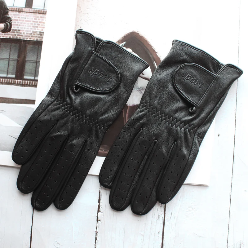 Spring New Men's and Women's Sheepskin Gloves Touch Screen Single Thin Leather Gloves Sports Golf Driver Driving Gloves