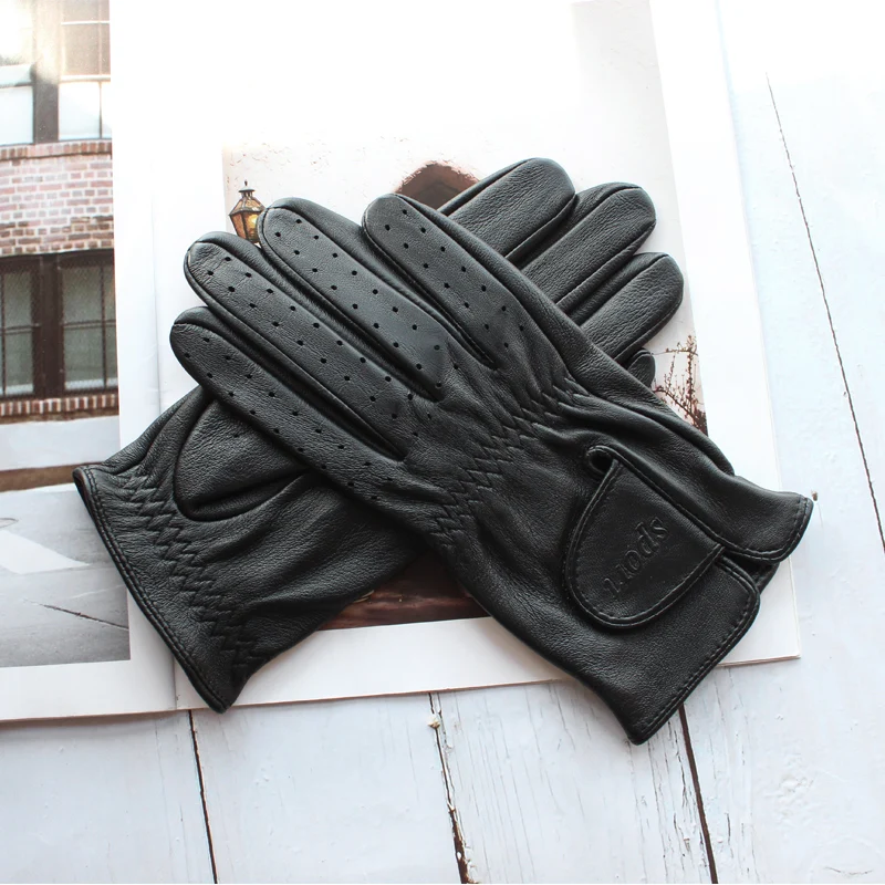 Spring New Men's and Women's Sheepskin Gloves Touch Screen Single Thin Leather Gloves Sports Golf Driver Driving Gloves
