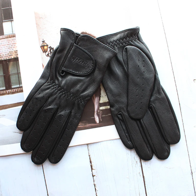 Spring New Men's and Women's Sheepskin Gloves Touch Screen Single Thin Leather Gloves Sports Golf Driver Driving Gloves