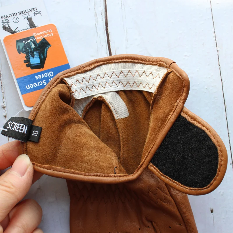Spring New Men's and Women's Sheepskin Gloves Touch Screen Single Thin Leather Gloves Sports Golf Driver Driving Gloves