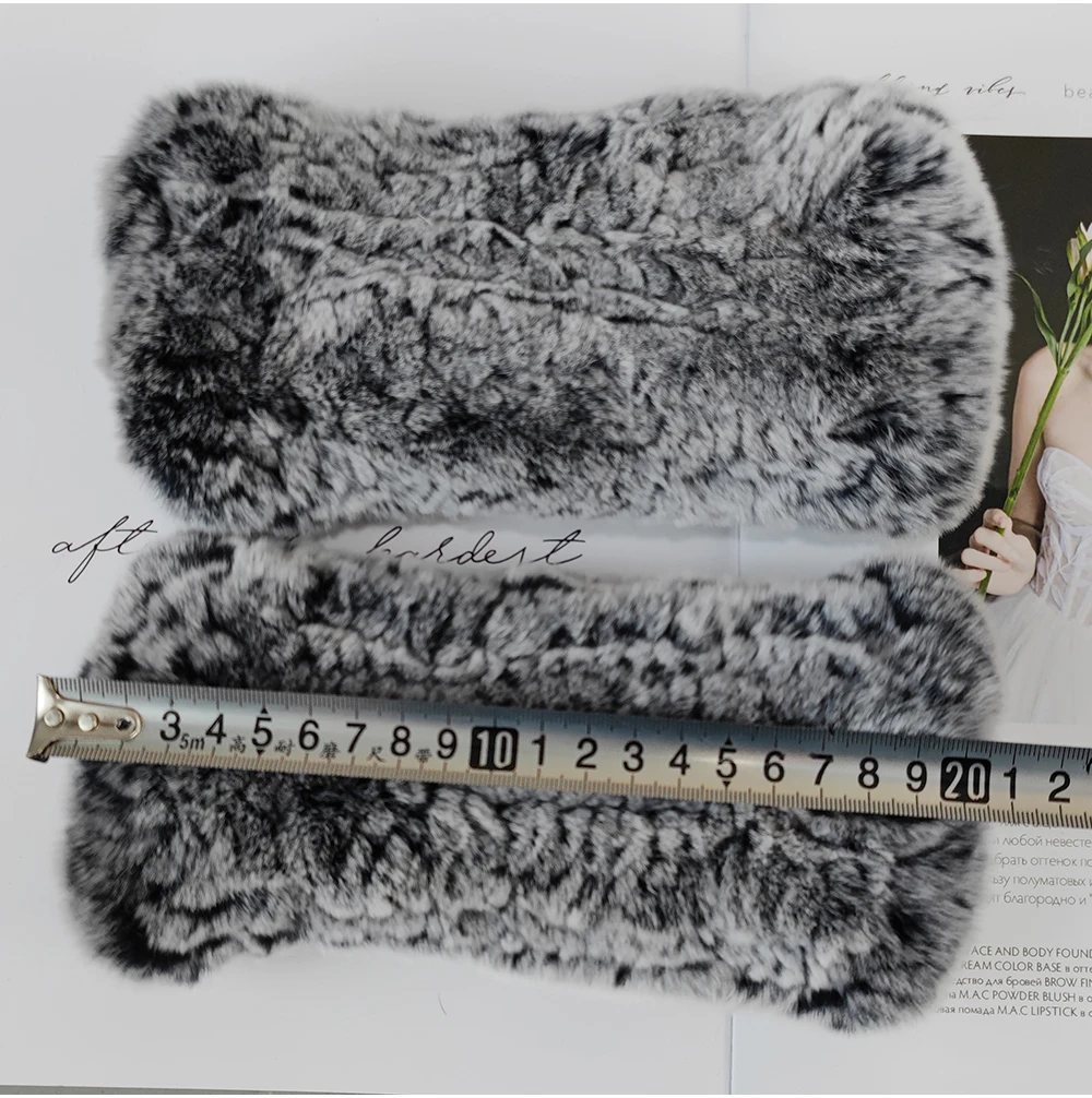 2026 Fashion Real Rex Rabbit Fur Women's Winter Gloves Genuine Fur Mittens Girl Fingerless Gloves Wrist Warmer Elastic Fluffy