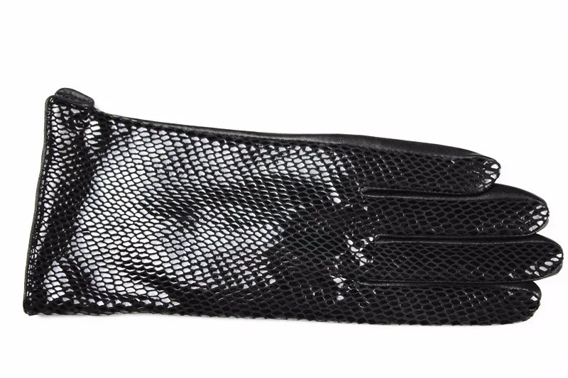 Women's Snake Print Leather Sheepskin Gloves High Gloss Velvet Lined Warm Fashion Driving Gloves for Autumn Winter