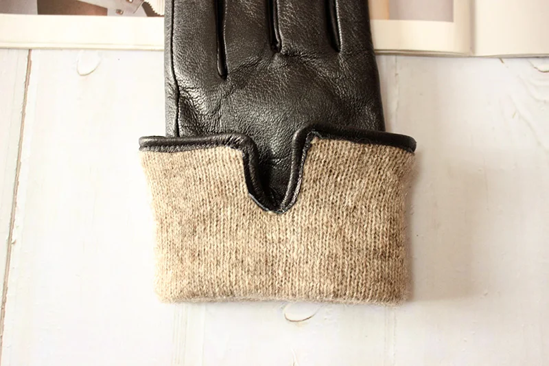 Colorful Leather Gloves Women Fashion Simple Style Velvet Lining Autumn Winter Warm Ladies Sheepskin Finger Gloves