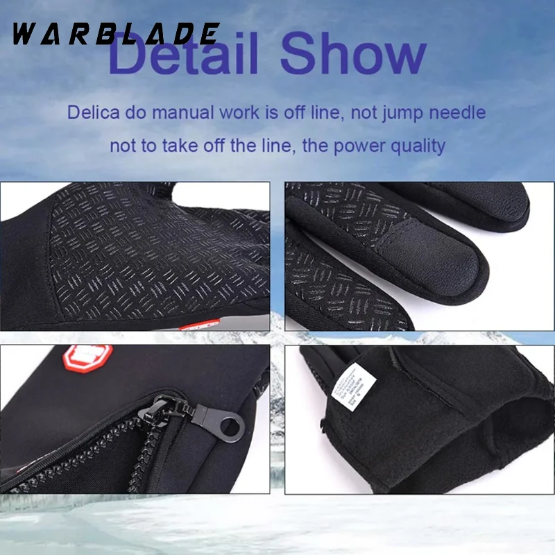 New Touchscreen Fleece Warm Gloves Outdoor Cycling Driving Waterproof Cold Gloves Windproof Non Slip Womens Men Winter Ski Glove