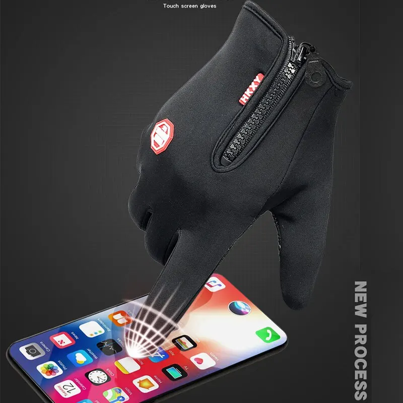 New Touchscreen Fleece Warm Gloves Outdoor Cycling Driving Waterproof Cold Gloves Windproof Non Slip Womens Men Winter Ski Glove