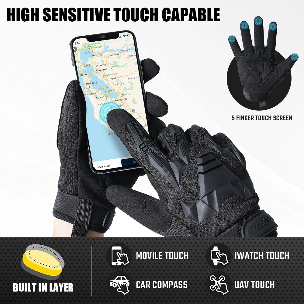 Tactical Gloves Touch Screen Sport Hunting Paintball Shooting Airsoft Outdoor Bicycle Work Rubber Protective Anti-Skid Gear Men