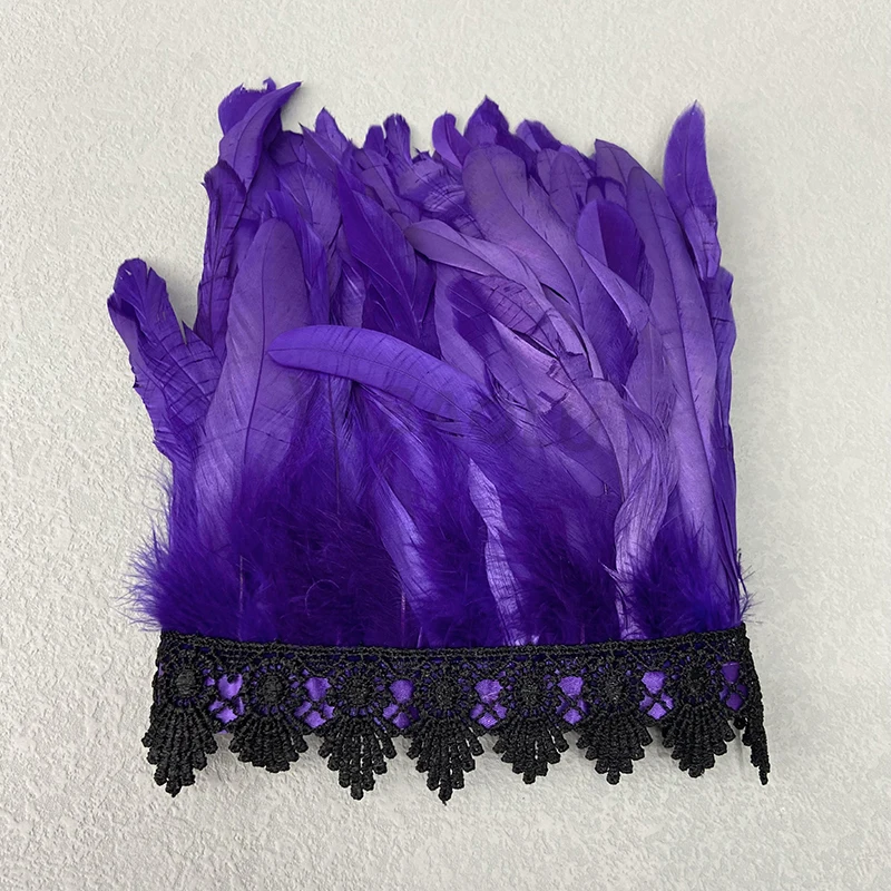 Natural Feather Sleeve Cuffs Gloves Party Cosplay Lace Wrist Cuffs Fur Sleeve Furry Accessories Carnival Stage Show Costume