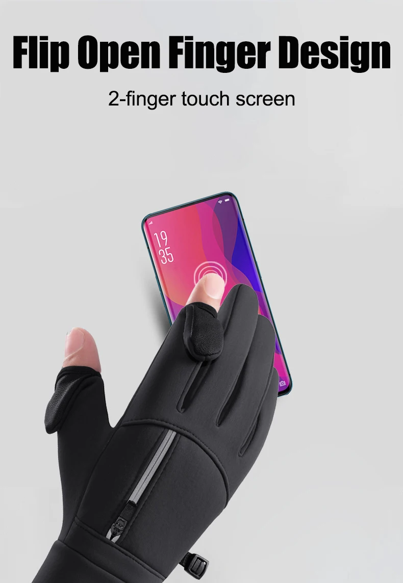 Winter Touchscreen Gloves for Outdoor Sports Cold-Resistant and Windproof Gloves for Men and Women with Flip-Top Design