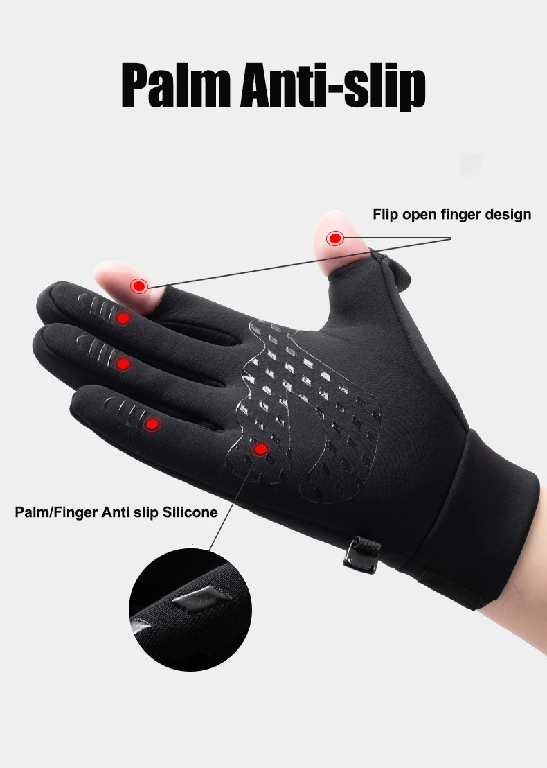 Winter Touchscreen Gloves for Outdoor Sports Cold-Resistant and Windproof Gloves for Men and Women with Flip-Top Design