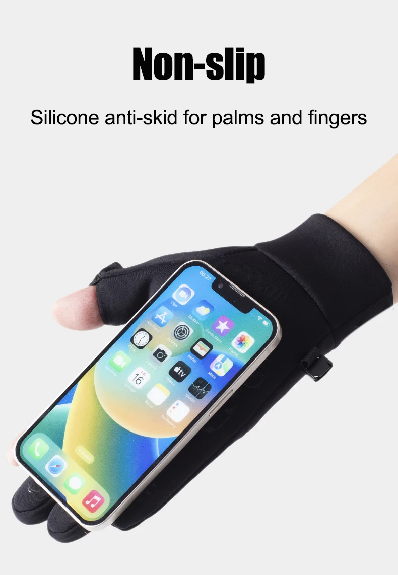 Winter Touchscreen Gloves for Outdoor Sports Cold-Resistant and Windproof Gloves for Men and Women with Flip-Top Design