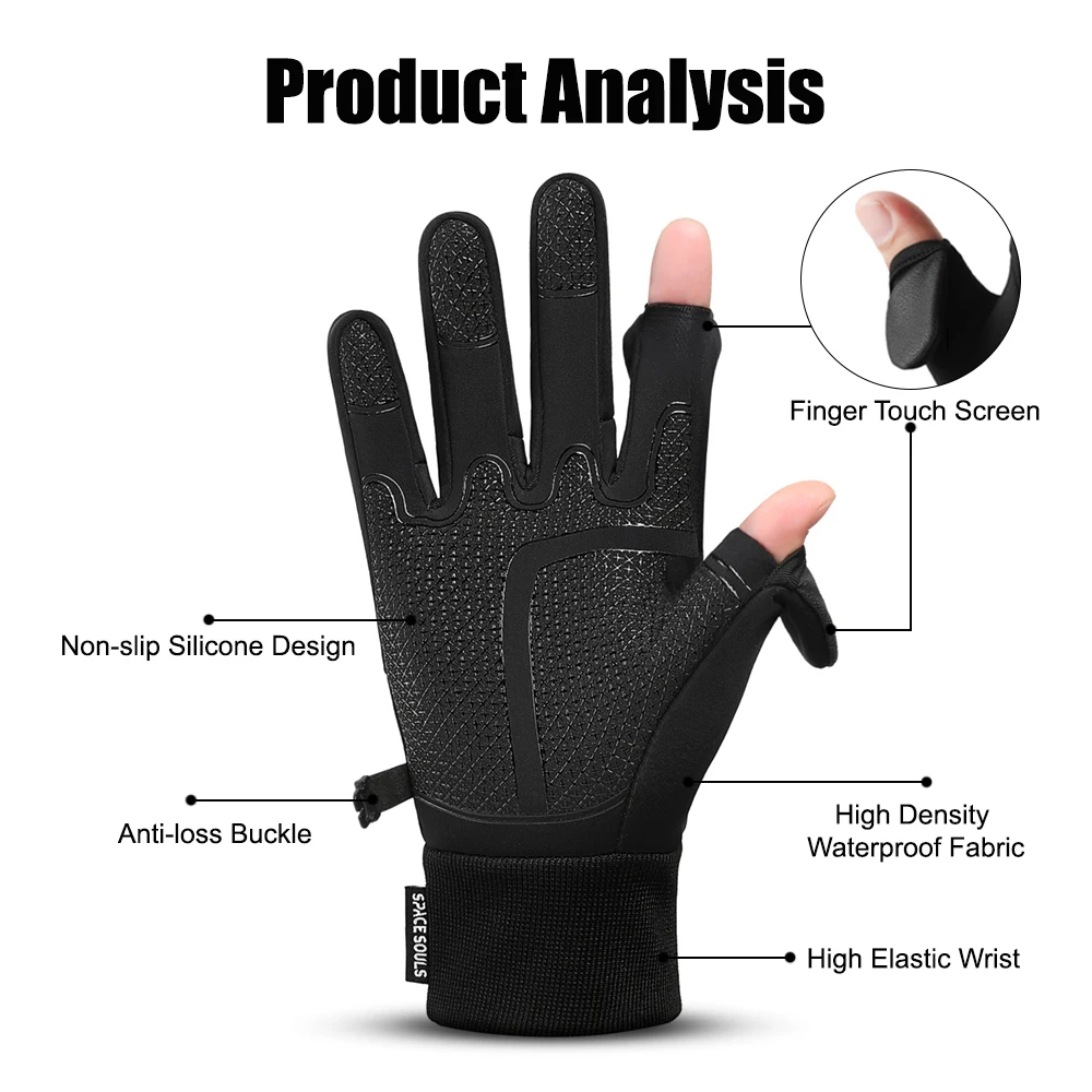 Autumn Winter Warm Windproof Waterproof Touch Screen Gloves for Men And Women Outdoor Fishing Running Cycling Skiing Cold Gloves