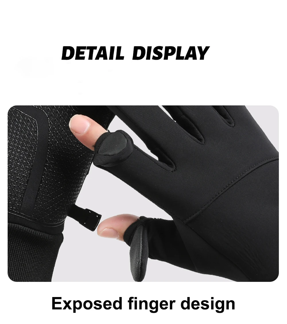 Autumn Winter Warm Windproof Waterproof Touch Screen Gloves for Men And Women Outdoor Fishing Running Cycling Skiing Cold Gloves