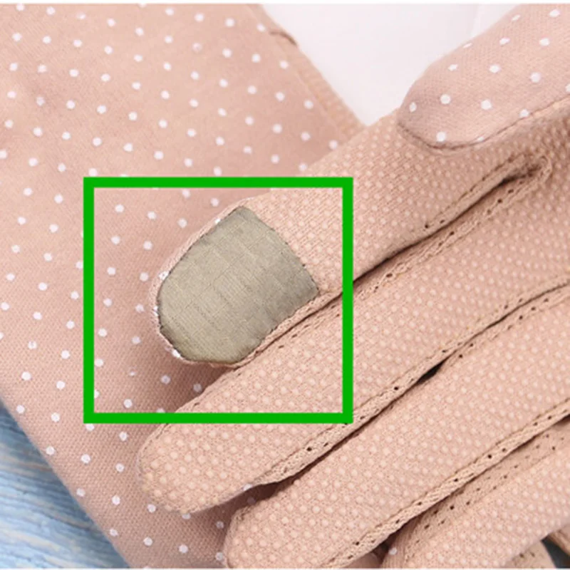 2025 New Fashion Women's Sun Protection Gloves Ladies Summer Cotton Dot Breathable Non-slip Touch Screen Driving Gloves