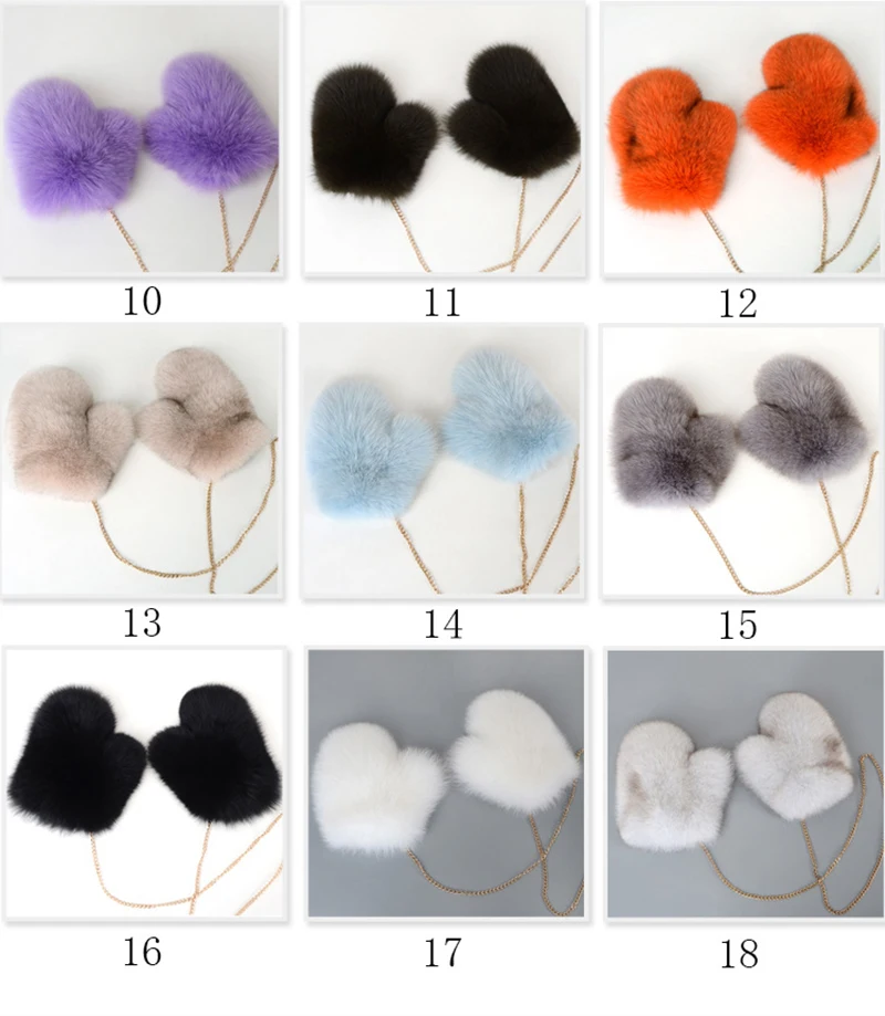 Hot Sale Winter Women Natural Real Fox Fur Gloves Warm 100% Genuine Fox Fur Mittens Girl Fashion Luxury Real Fox Fur Glove