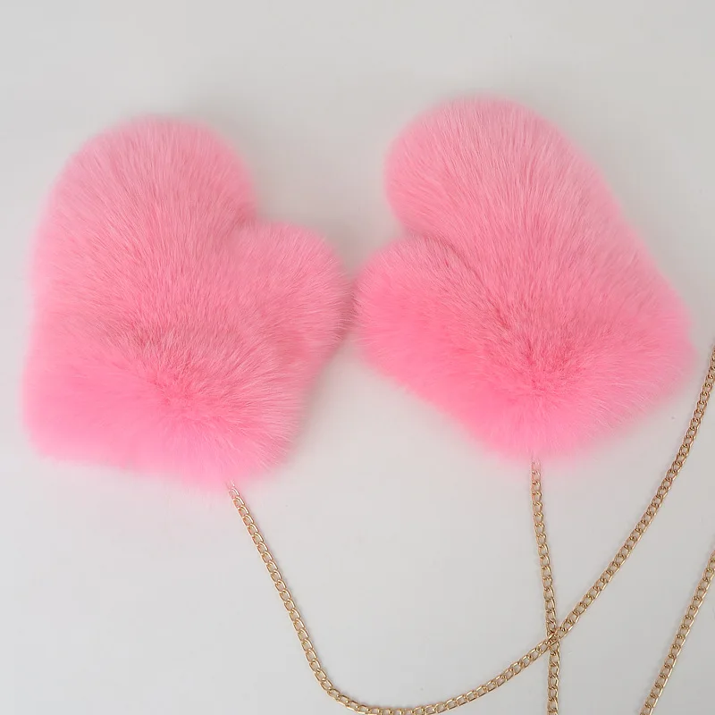 Hot Sale Winter Women Natural Real Fox Fur Gloves Warm 100% Genuine Fox Fur Mittens Girl Fashion Luxury Real Fox Fur Glove