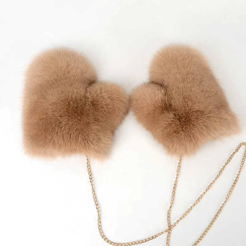 Hot Sale Winter Women Natural Real Fox Fur Gloves Warm 100% Genuine Fox Fur Mittens Girl Fashion Luxury Real Fox Fur Glove
