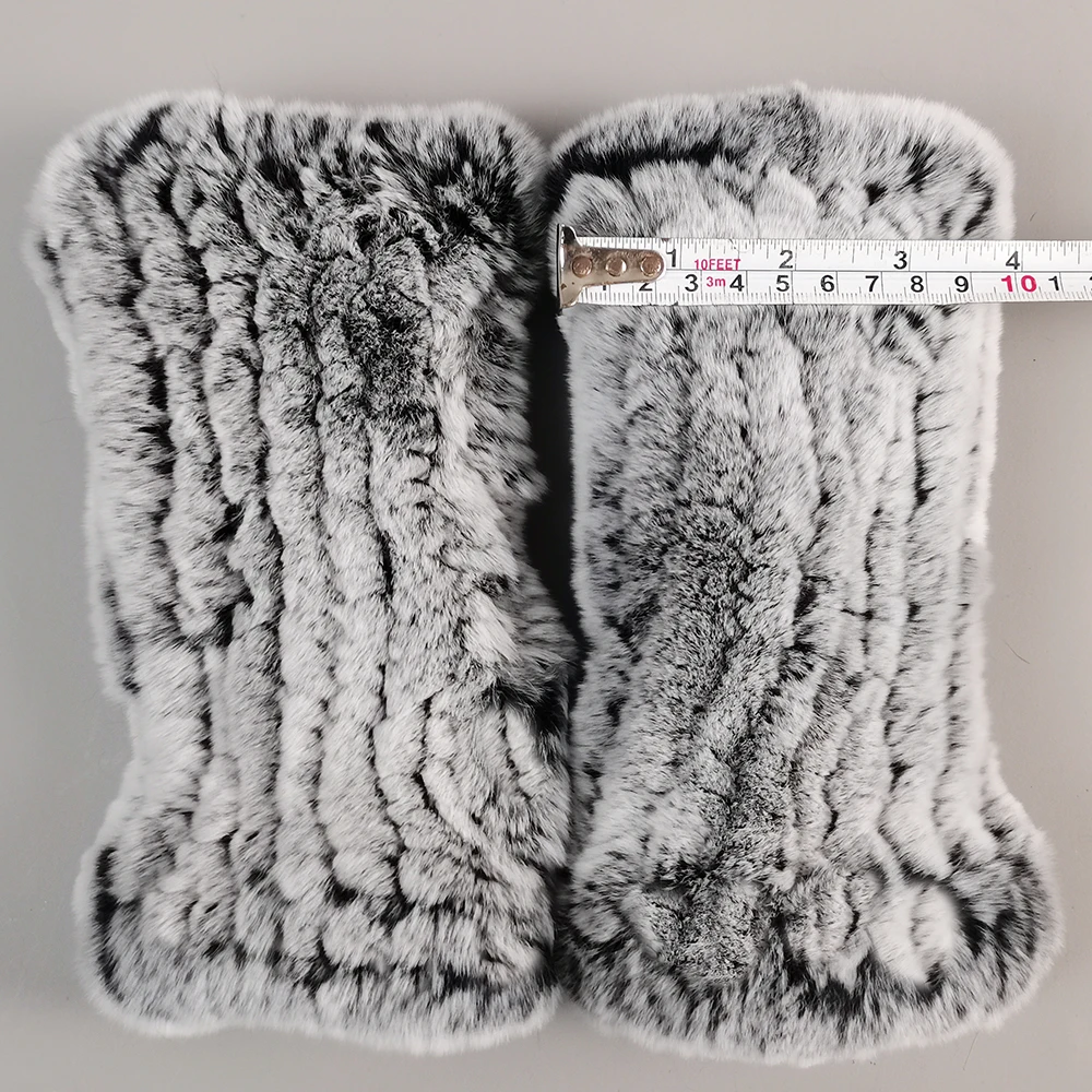 New Arrival Female Natural Rabbit Fur Gloves Knitted Warm Real Rex Rabbit Fur Mittens Women Winter Outdoor Rex Rabbit Fur Gloves