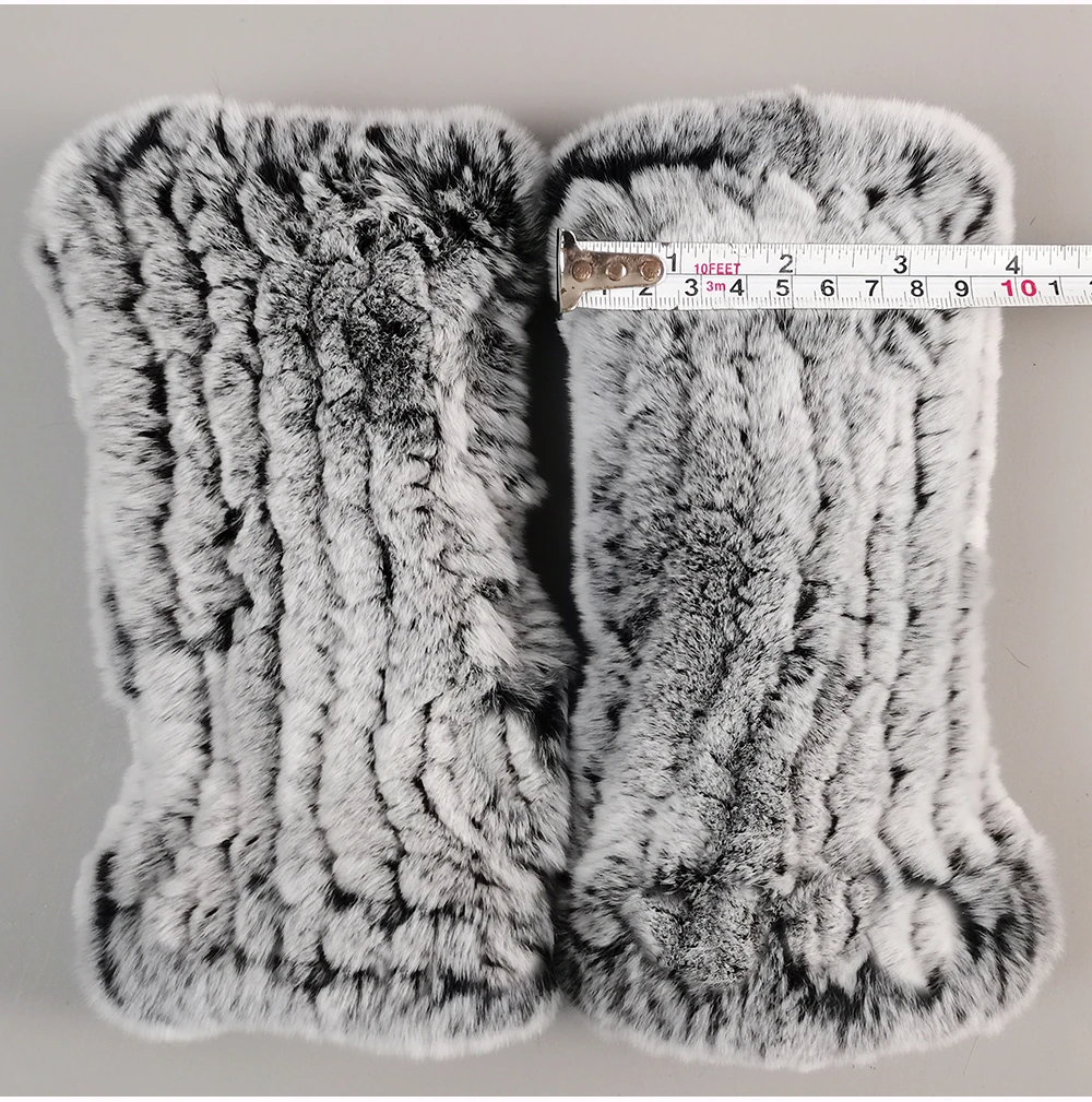 New Arrival Female Natural Rabbit Fur Gloves Knitted Warm Real Rex Rabbit Fur Mittens Women Winter Outdoor Rex Rabbit Fur Gloves