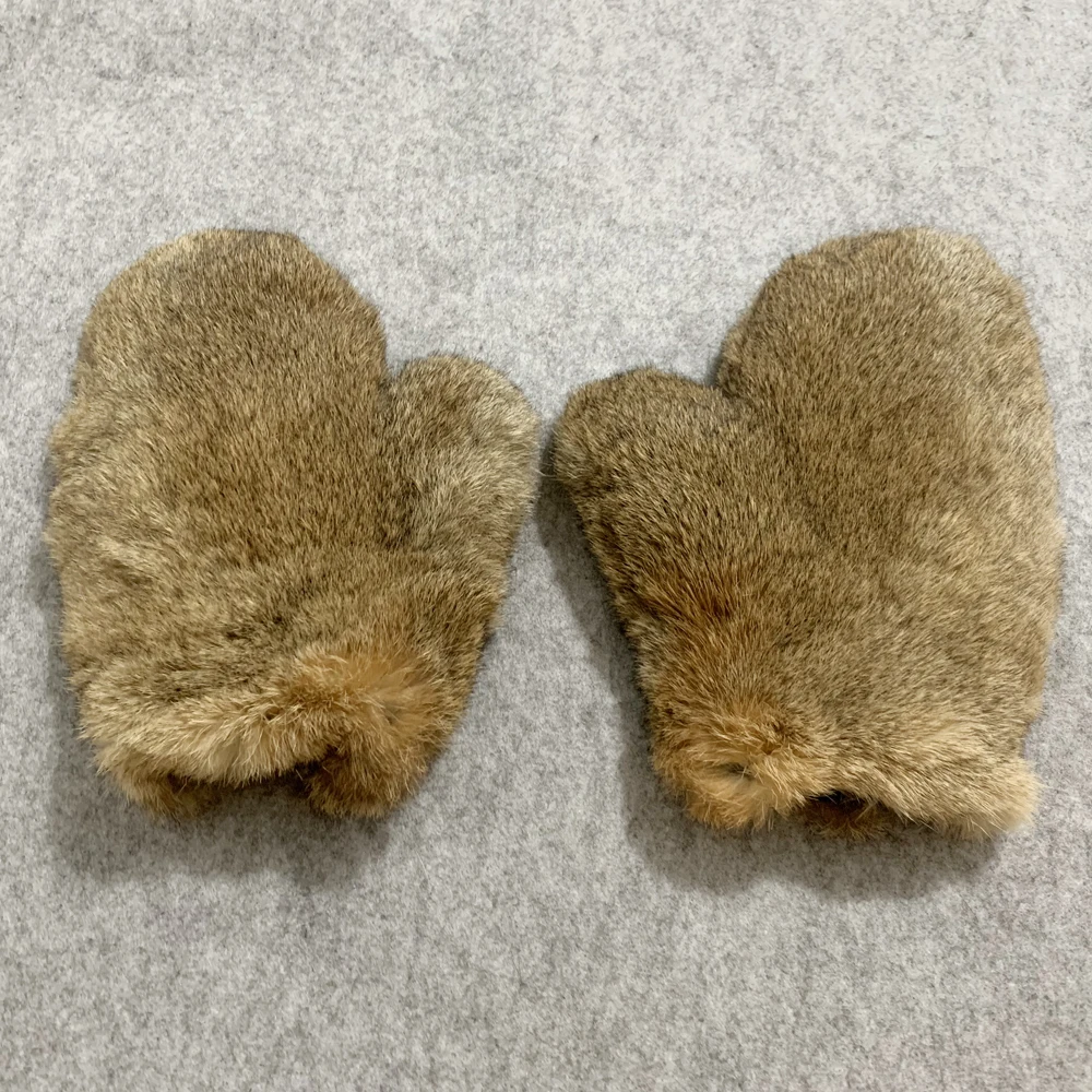 2026 Hot Sale Winter Women Real Genuine Rabbit Fur Mittens Fahion Unisex Warm Rabbit Fur Mitten Male Natural Fur Plus Gloves