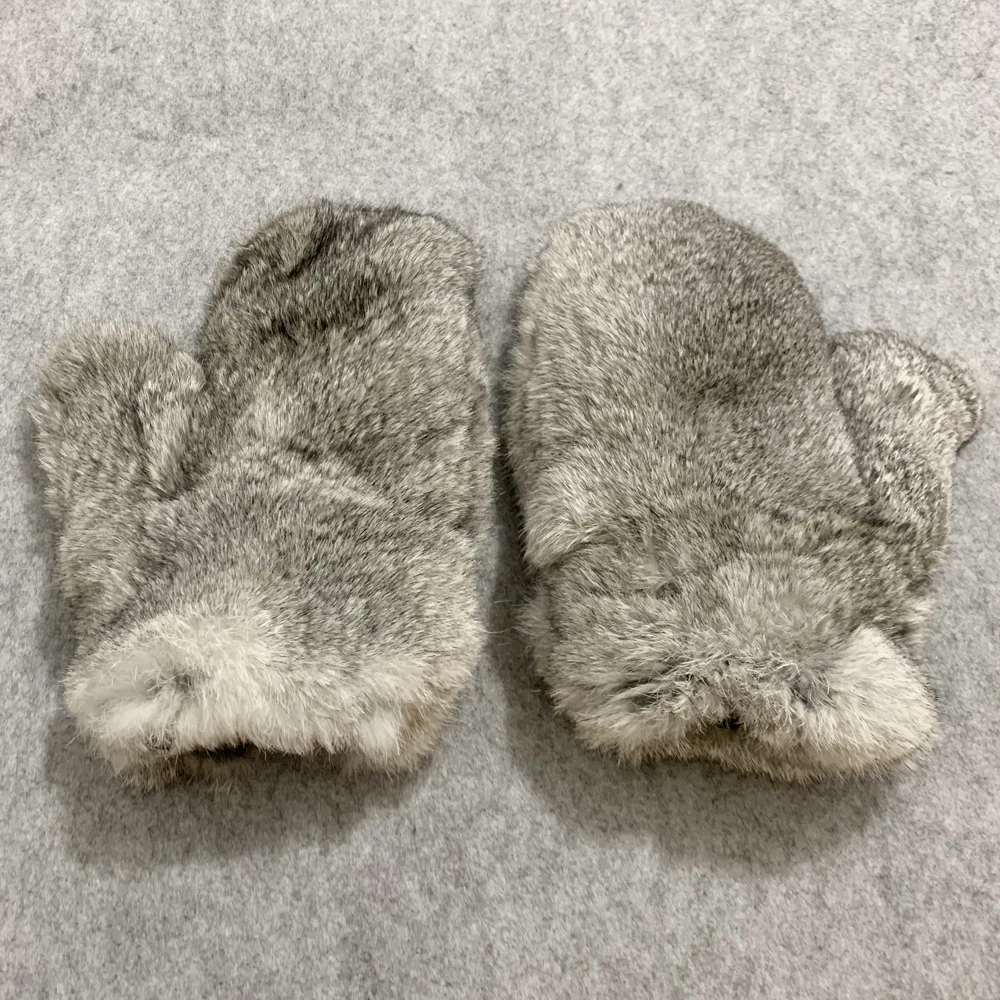 2026 Hot Sale Winter Women Real Genuine Rabbit Fur Mittens Fahion Unisex Warm Rabbit Fur Mitten Male Natural Fur Plus Gloves