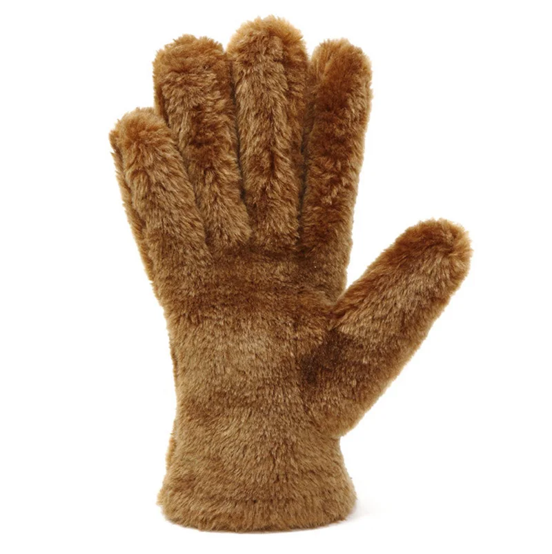 2017 Winter Thick Faux Wool Sheepskin Gloves Mittens Fashion Unisex Wind Suede Leather Fur Women Men Warmer Cycling Gloves G127