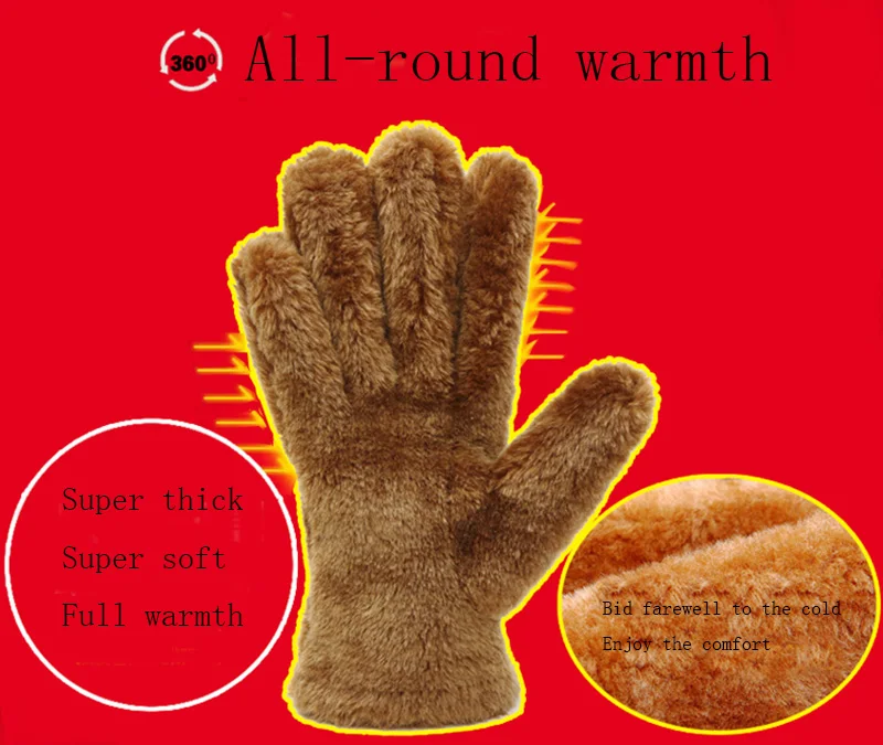 2017 Winter Thick Faux Wool Sheepskin Gloves Mittens Fashion Unisex Wind Suede Leather Fur Women Men Warmer Cycling Gloves G127