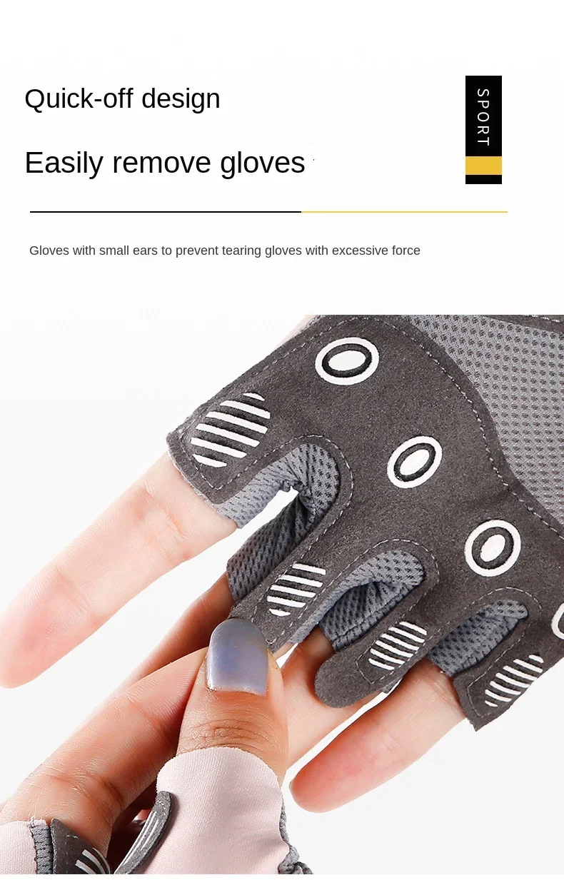 Women's Sports Gloves Fitness Outdoor Sports Anti Slip and Shock-absorbing Half Finger Gloves Durable and Breathable