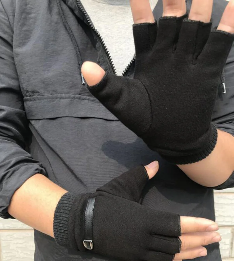 Half Finger Cycling Glove Winter Warm Men Women Sports Climbing Fitness Driving Mitten B50