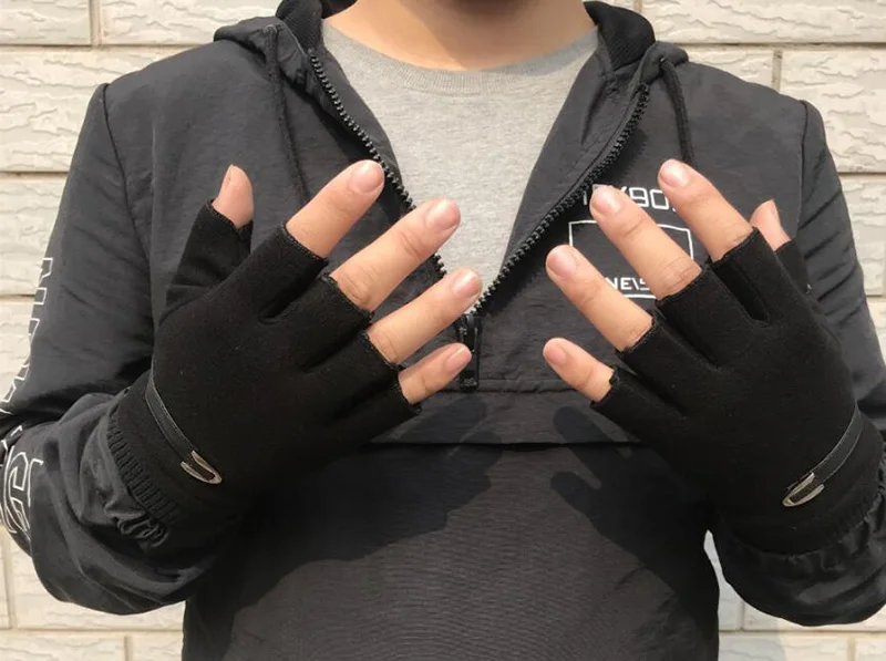 Half Finger Cycling Glove Winter Warm Men Women Sports Climbing Fitness Driving Mitten B50