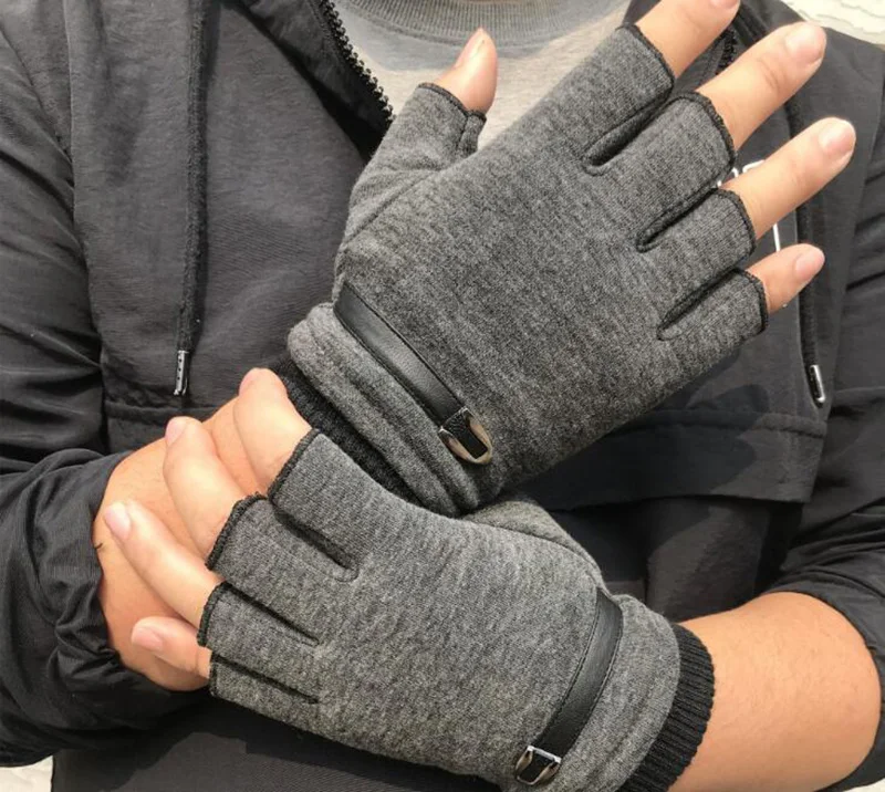 Half Finger Cycling Glove Winter Warm Men Women Sports Climbing Fitness Driving Mitten B50