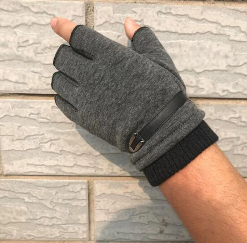 Half Finger Cycling Glove Winter Warm Men Women Sports Climbing Fitness Driving Mitten B50