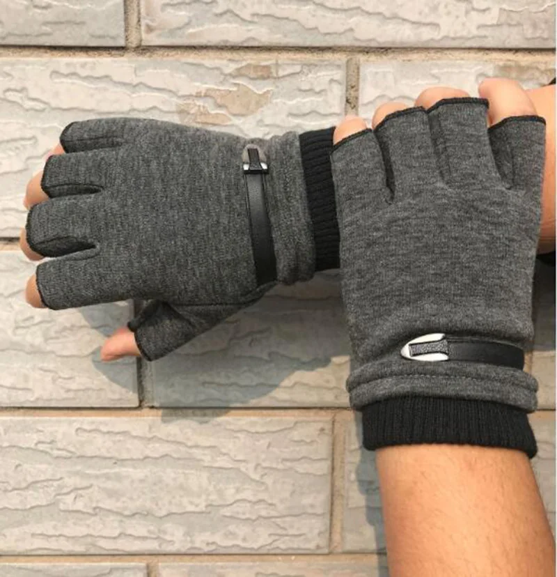 Half Finger Cycling Glove Winter Warm Men Women Sports Climbing Fitness Driving Mitten B50