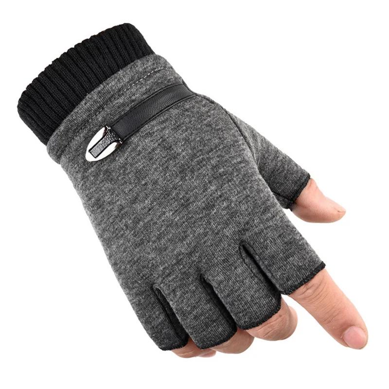 Half Finger Cycling Glove Winter Warm Men Women Sports Climbing Fitness Driving Mitten B50
