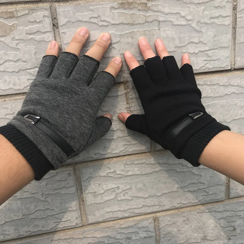Half Finger Cycling Glove Winter Warm Men Women Sports Climbing Fitness Driving Mitten B50