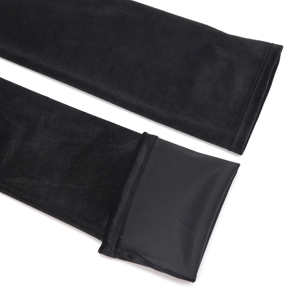 55cm Women Vintage Black Velvet Long Gloves Opera Over Elbow Arm Sleeve Full Finger Driving Evening Dress Etiquette Gloves