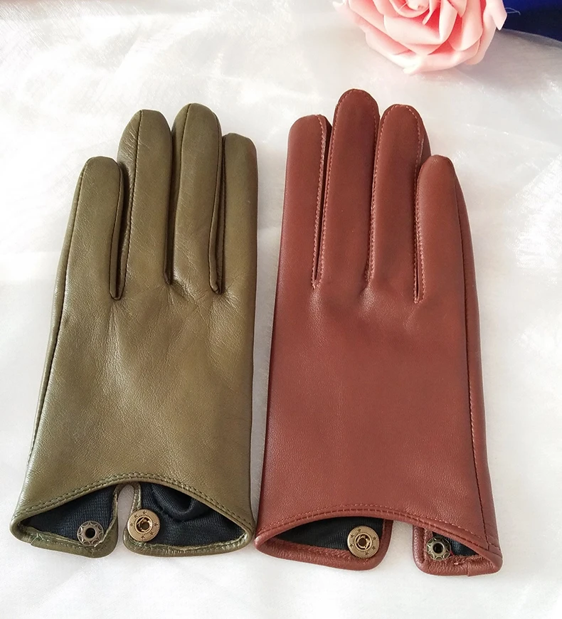 2025 Half Palm Glove Driving Fashion Genuine Real Goat Leather Gloves Women Fashion Mittens Real Leather G595