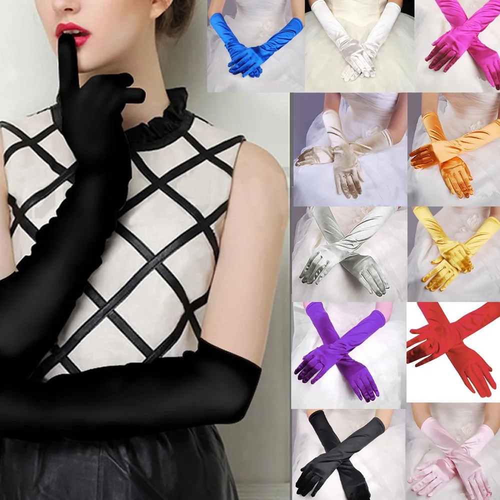 Gloves Party Long Opera Evening Womens Bridal Prom Gloves Wedding Satin Trendy 2025 Ladies' Clothing Accessories Decor украшения